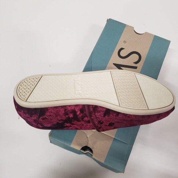 TOMS Black Cherry Velvet Women's Classics Slip-on Shoes - Size US 7 - Picture 7 of 8